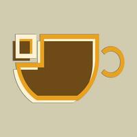 Coffee. Banner for cafe, restaurant, coffee dreams theme. coffee cup icon in the line style. vector illustration on a brown background