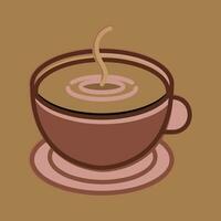 Coffee. Banner for cafe, restaurant, coffee dreams theme. coffee cup icon in the line style. vector illustration on a brown background