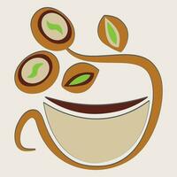 Coffee. Banner for cafe, restaurant, coffee dreams theme. coffee cup icon in the line style. vector illustration on a brown background