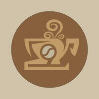 Coffee. Banner for cafe, restaurant, coffee dreams theme. coffee cup icon in the line style. vector illustration on a brown background