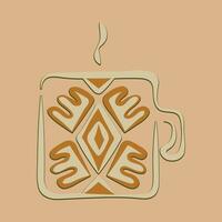 café. bandera para cafetería, restaurante, café Sueños tema. café taza icono en el línea estilo. vector ilustración en un marrón antecedentes