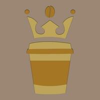 Coffee. Banner for cafe, restaurant, coffee dreams theme. coffee cup icon in the line style. vector illustration on a brown background
