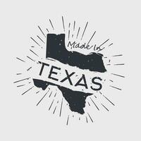 vector of made in texas design with grunge style perfect for print, etc