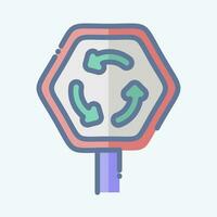 Icon Roundabout. related to Road Sign symbol. doodle style. simple design editable. simple illustration vector