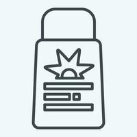 Icon Sunscreen. related to Baseball symbol. line style. simple design editable. simple illustration vector