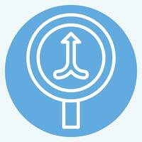icono unir. relacionado a la carretera firmar símbolo. azul ojos estilo. sencillo diseño editable. sencillo ilustración vector