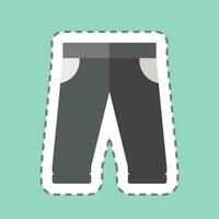Sticker line cut Baseball Pants. related to Baseball symbol. simple design editable. simple illustration vector