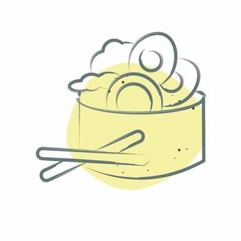 icono ensalada. relacionado a desayuno símbolo. color Mancha estilo. sencillo diseño editable. sencillo ilustración vector