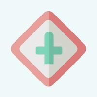 Icon Cross Roads Ahead. related to Road Sign symbol. flat style. simple design editable. simple illustration vector