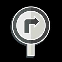 Icon Turn Right Ahead. related to Road Sign symbol. glossy style. simple design editable. simple illustration vector