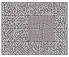 Complex maze rectangular shape ,labyrinth puzzle game vector illustration.