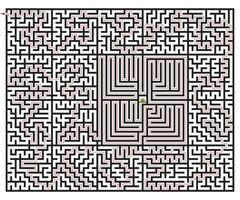 Complex maze rectangular shape ,labyrinth puzzle game vector illustration.