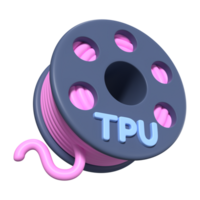 tpu filamento carretel 3d ilustração ícone png