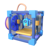 ingesloten 3d printer 3d illustratie icoon png