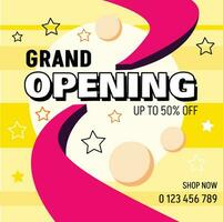 Grand Opening vintage theme vector