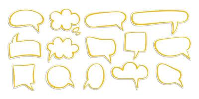 Set of speech bubble, textbox cloud of chat for comment, post, comic. Dialog box icon, message template. Different shape of empty balloons for talk on isolated background vector
