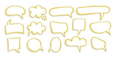 Set of speech bubble, textbox cloud of chat for comment, post, comic. Dialog box icon, message template. Different shape of empty balloons for talk on isolated background vector