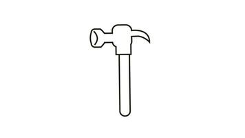 animated video of a sketch forming a hammer