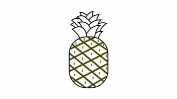 animated video of a sketch forming a pineapple