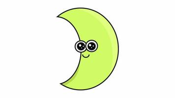 animated video forming a moon character on a white background