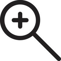 Zoom find icon symbol image vector. Illustration of the search lens design image vector