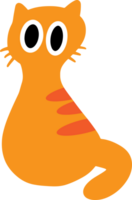 The orange cat cartoon drawing image for pet or decor concept png