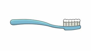 Animé vidéo de formant une brosse à dents sur une blanc Contexte video