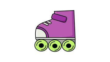 animated video of forming roller skates on a white background