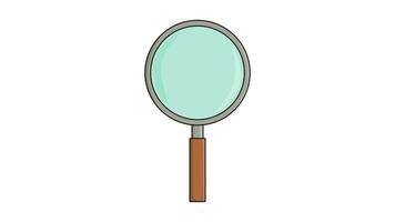 animated video forming a magnifying glass on a white background