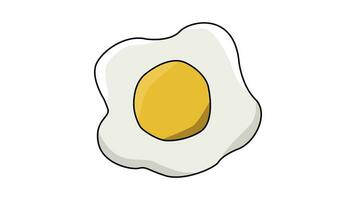 animato video formatura un' fritte uovo su un' bianca sfondo