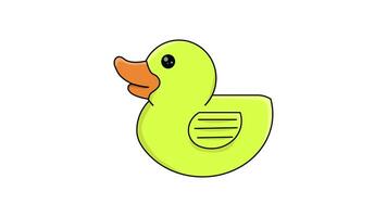 animated video forming a toy duck on a white background