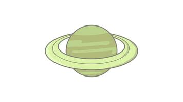 animated video forming Saturn on a white background