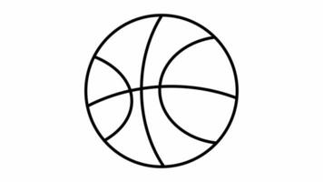 geanimeerd video van een schetsen vormen een basketbal