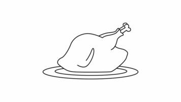 animato video di un' schizzo formatura un' arrosto pollo