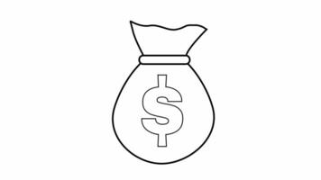 animated video of sketches forming dollar sacks