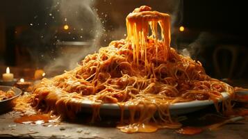 delicious spaghetti food dish ai photo