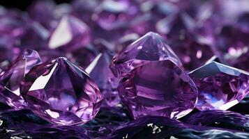 elegant purple crystal background ai photo