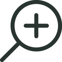 Zoom find icon symbol image vector. Illustration of the search lens design image vector