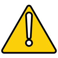 noir ligne exclamation marque dans Triangle symbole icône isolé sur blanc Contexte. danger avertissement signe, minutieux, attention, danger avertissement signe. vecteur illustration png