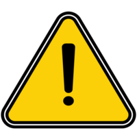 noir ligne exclamation marque dans Triangle symbole icône isolé sur blanc Contexte. danger avertissement signe, minutieux, attention, danger avertissement signe. vecteur illustration png