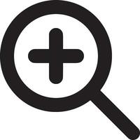 Zoom find icon symbol image vector. Illustration of the search lens design image vector