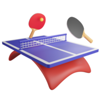 Table tennis competition clipart flat design icon isolated on transparent background, 3D render sport and exercise concept png
