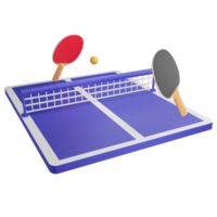 Table tennis competition clipart flat design icon isolated on transparent background, 3D render sport and exercise concept png