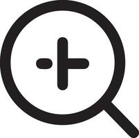 Zoom find icon symbol image vector. Illustration of the search lens design image vector