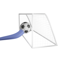 Football hit goal clipart flat design icon isolated on transparent background, 3D render sport and exercise concept png