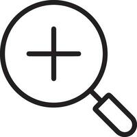 Zoom find icon symbol image vector. Illustration of the search lens design image vector