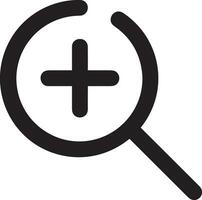 Zoom find icon symbol image vector. Illustration of the search lens design image vector