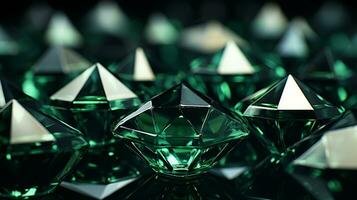 Elegant green crystal background ai photo