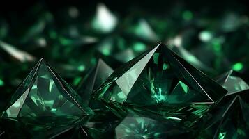 Elegant green crystal background ai photo