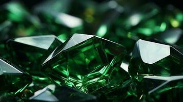 Elegant green crystal background ai photo